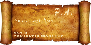 Peresztegi Ákos névjegykártya